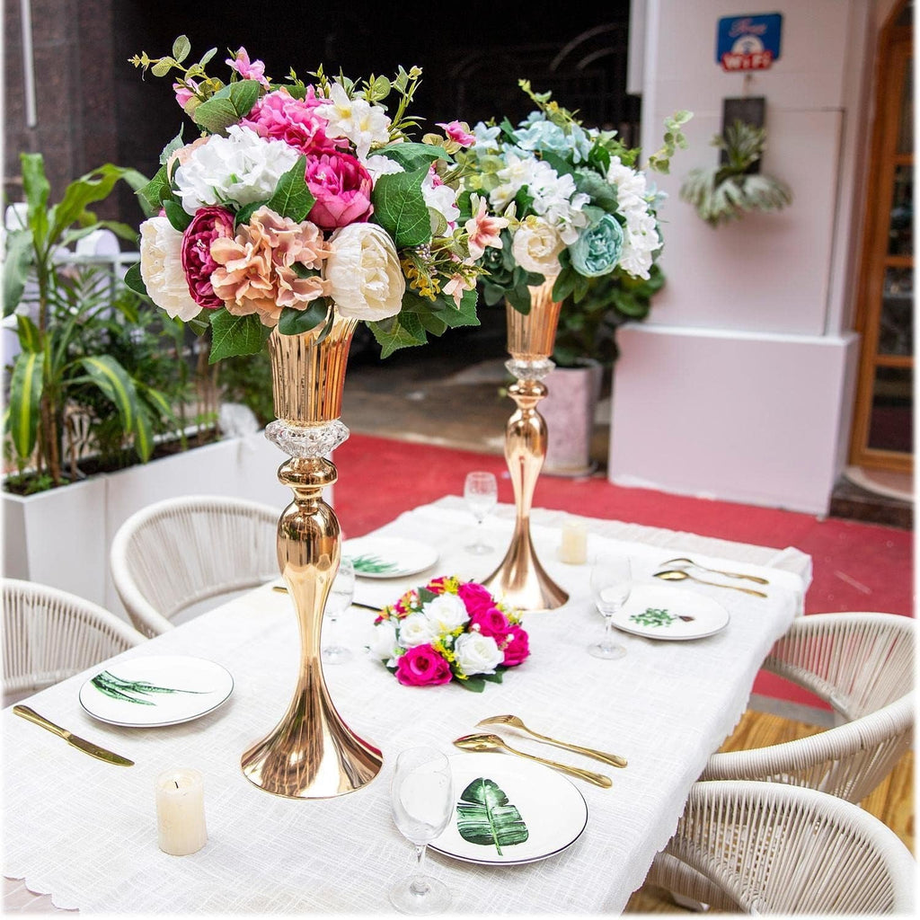 Metal Trumpet Wedding Flower Vases