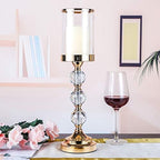 Crystal Pillar Candle Holder with Lid