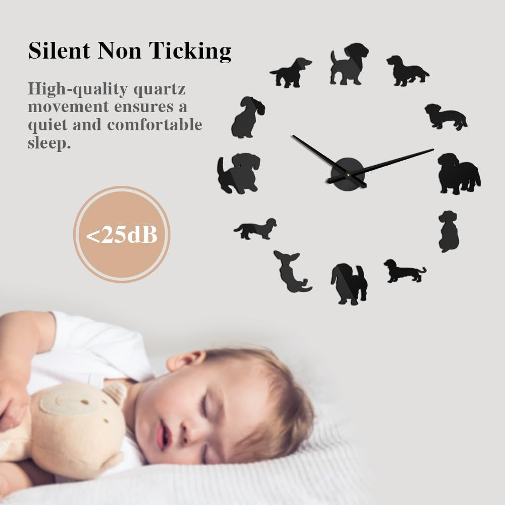 Frameless Giant Wall Clock with Mirror Effect