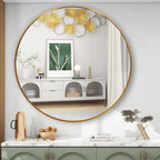 Gold Circle Mirror Metal Frame
