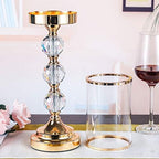 Crystal Pillar Candle Holder with Lid