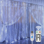 Window Curtain String Lights