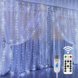Window Curtain String Lights