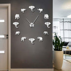 Jungle Animals Elephant DIY Large Wall Clock